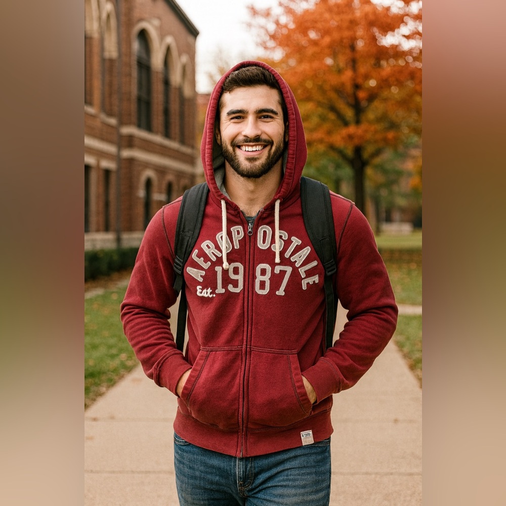 Aeropostale Full Zip Hoodie Men’s Size Large - Picture 1 of 4
